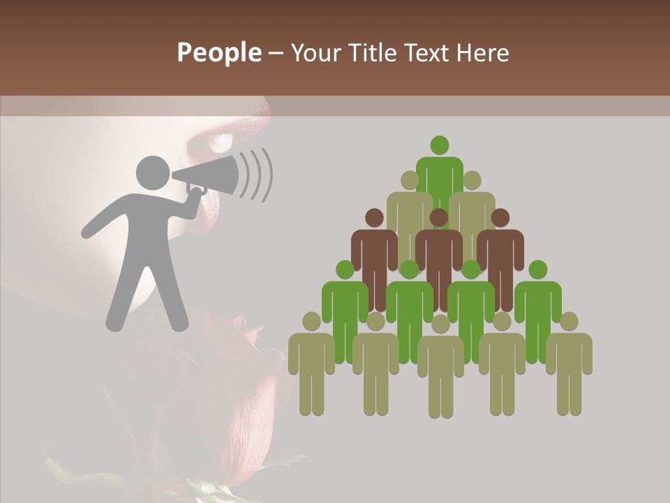 Sensual Woman With Red Rose In Trance PowerPoint Template