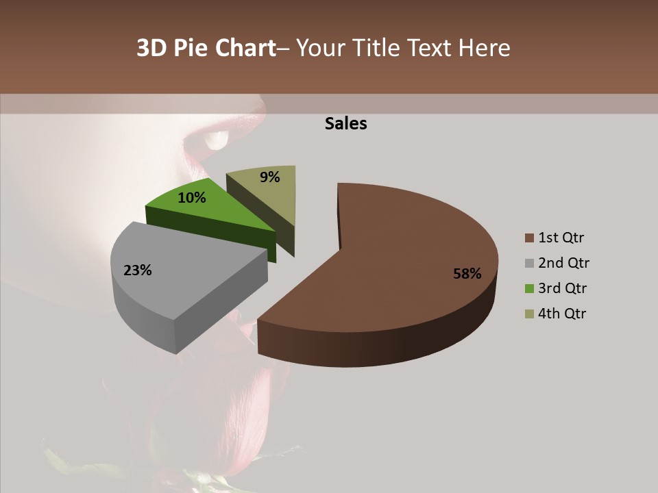 Sensual Woman With Red Rose In Trance PowerPoint Template