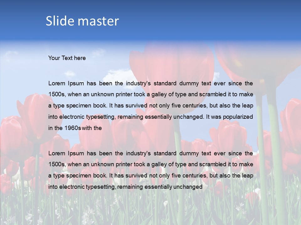 Blue Spring Flower PowerPoint Template