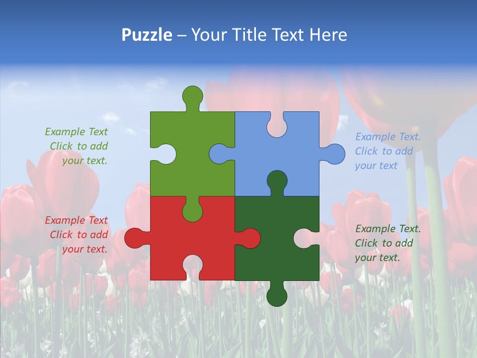 Blue Spring Flower PowerPoint Template