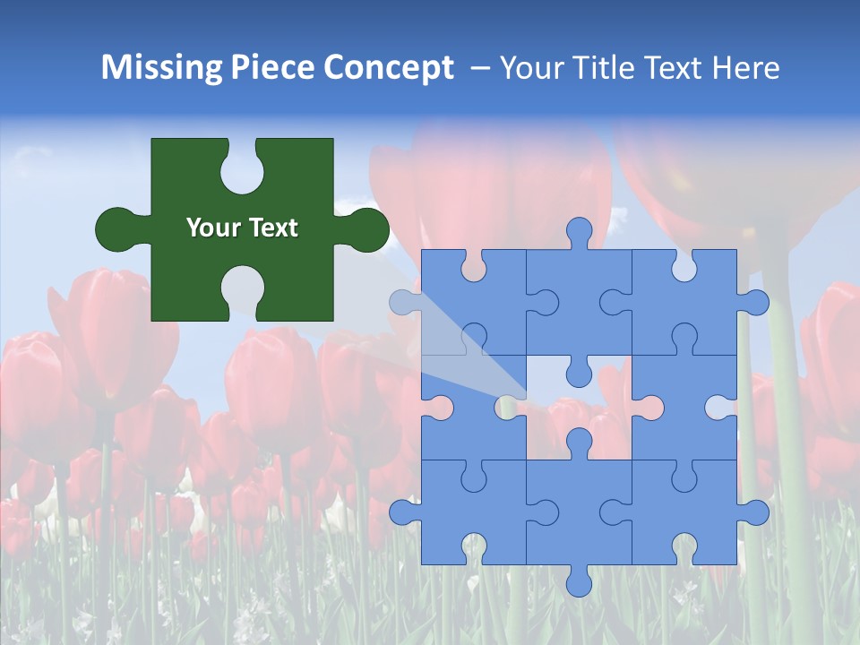 Blue Spring Flower PowerPoint Template