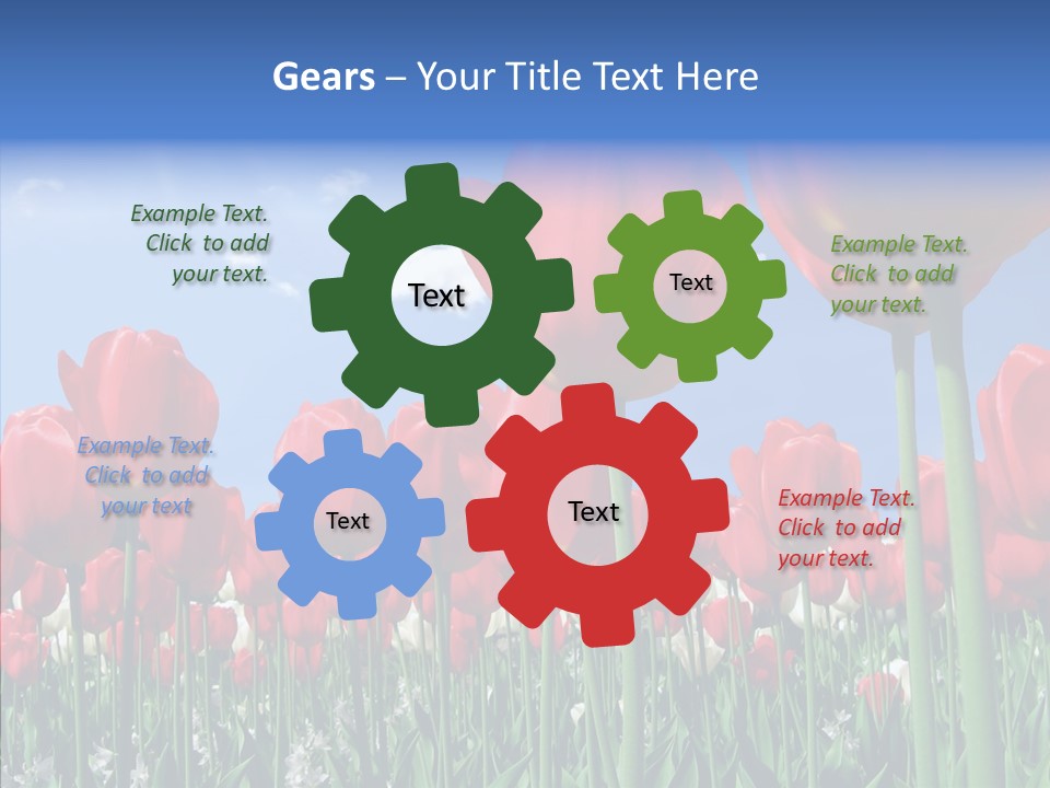 Blue Spring Flower PowerPoint Template