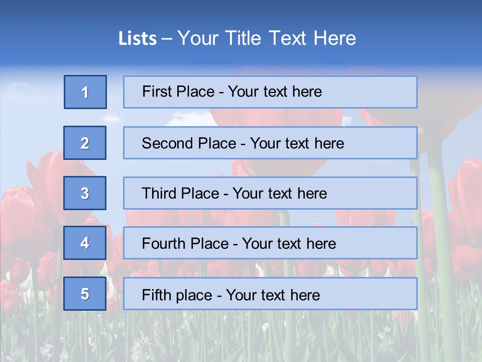 Blue Spring Flower PowerPoint Template