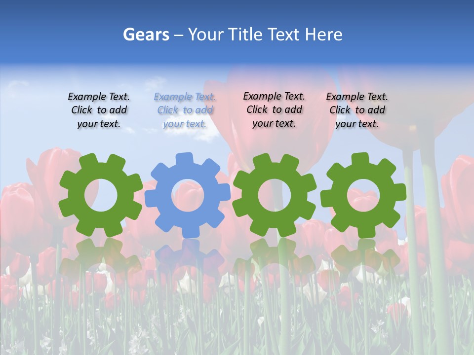 Blue Spring Flower PowerPoint Template