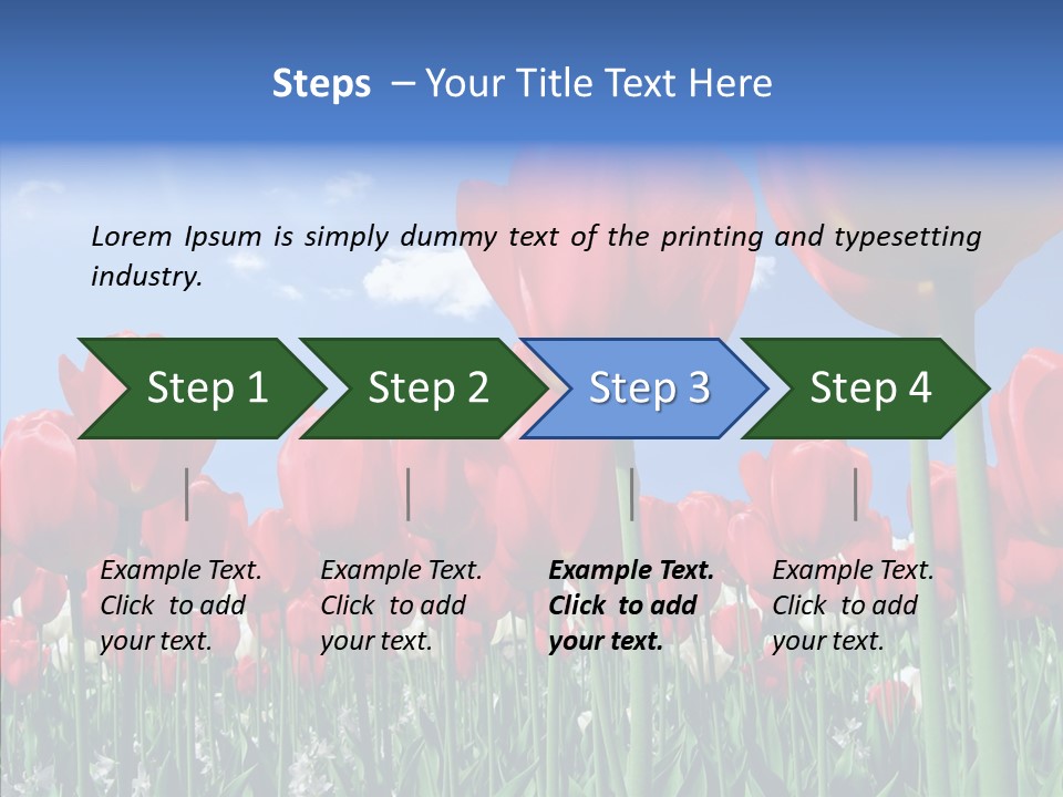 Blue Spring Flower PowerPoint Template