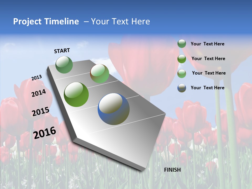 Blue Spring Flower PowerPoint Template