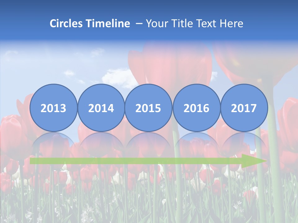 Blue Spring Flower PowerPoint Template