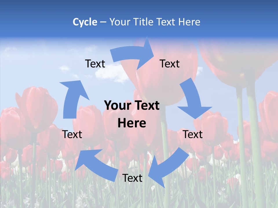 Blue Spring Flower PowerPoint Template