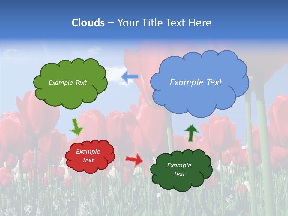 Blue Spring Flower PowerPoint Template