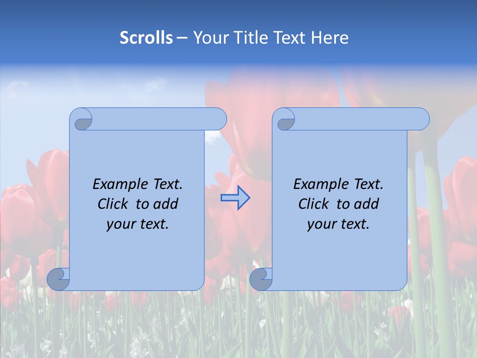 Blue Spring Flower PowerPoint Template