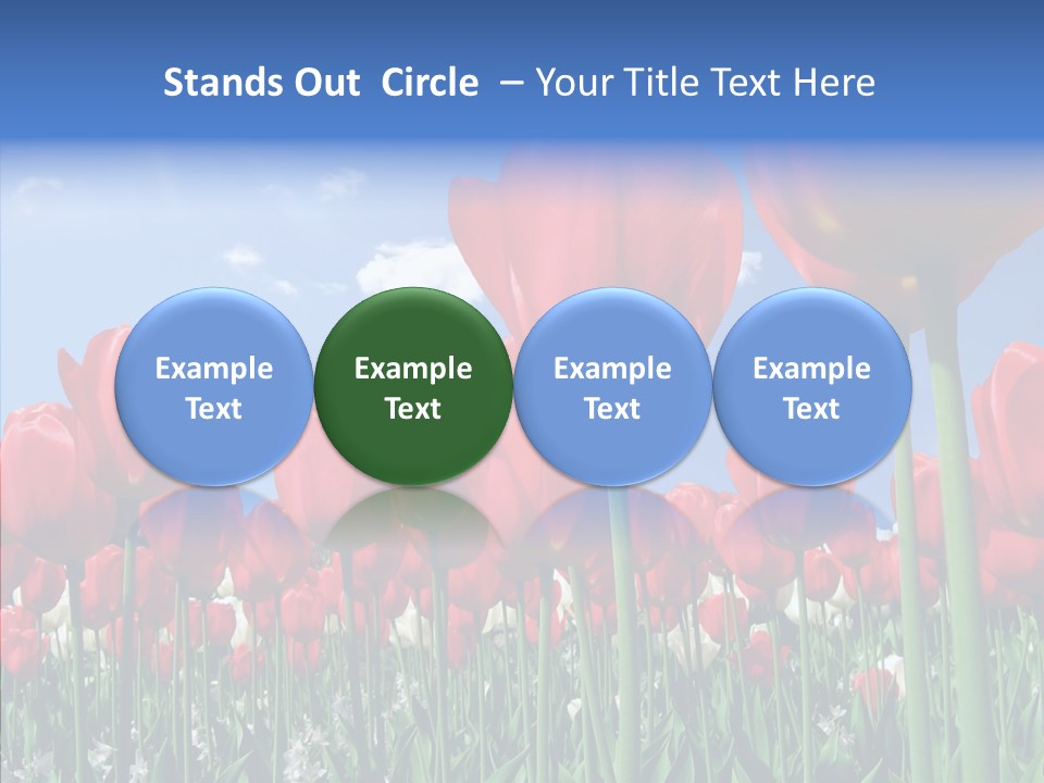 Blue Spring Flower PowerPoint Template