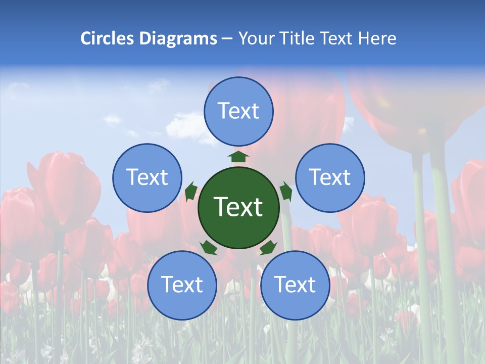 Blue Spring Flower PowerPoint Template