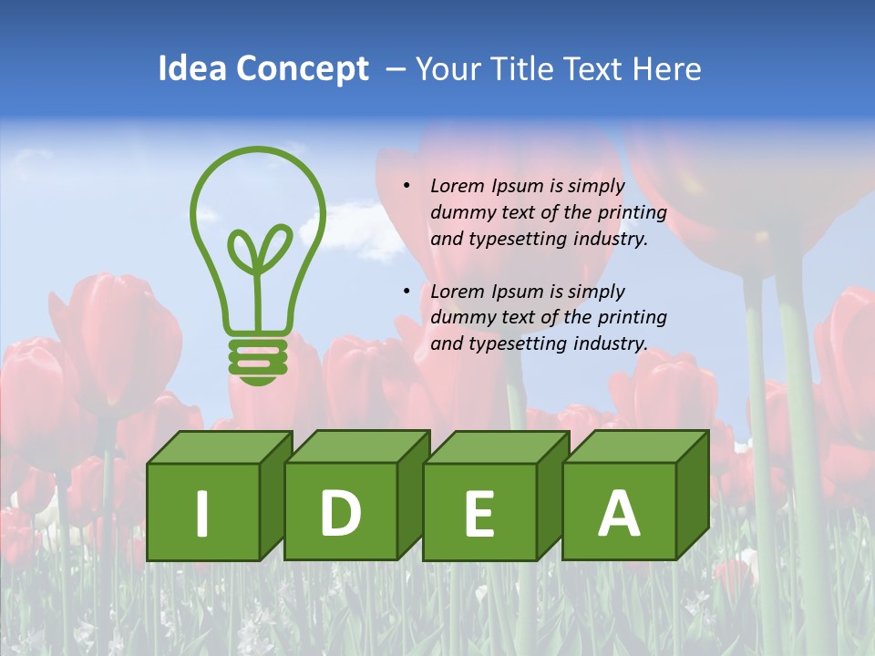 Blue Spring Flower PowerPoint Template