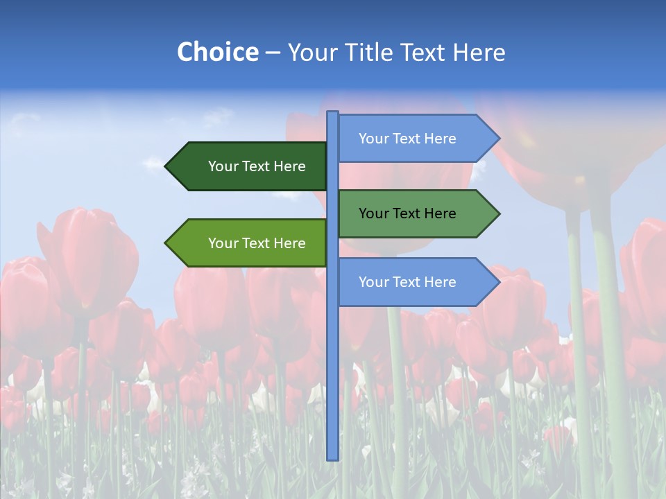 Blue Spring Flower PowerPoint Template