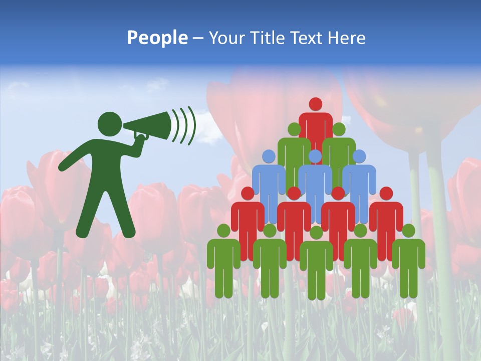 Blue Spring Flower PowerPoint Template