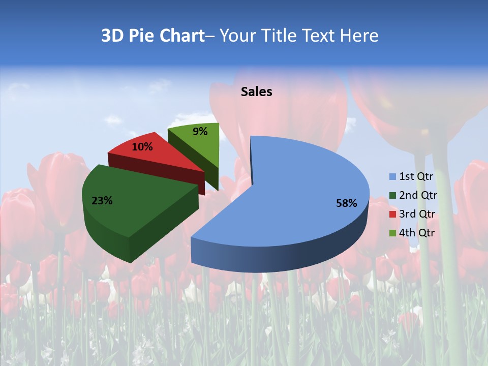 Blue Spring Flower PowerPoint Template