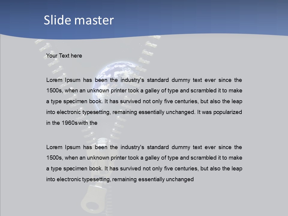 Zipper Cosmos Earth PowerPoint Template