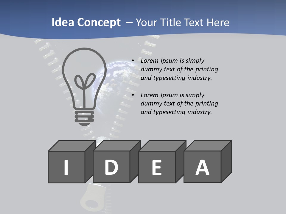 Zipper Cosmos Earth PowerPoint Template