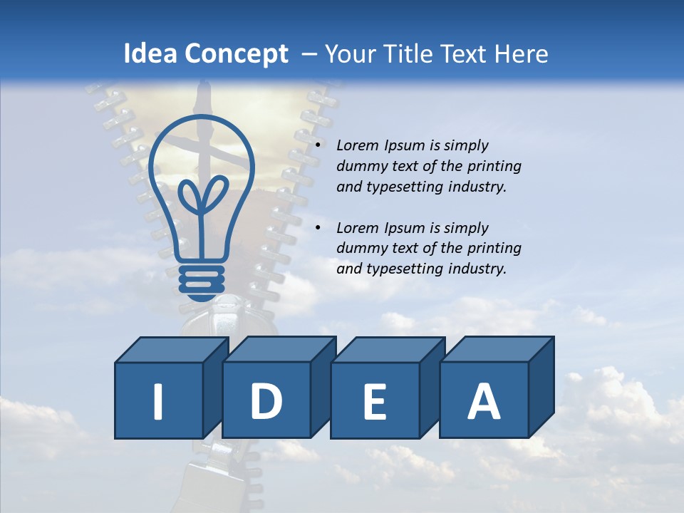Zipper Conceptual Zip PowerPoint Template