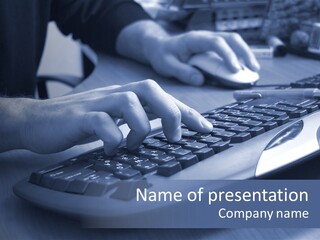 Technology Equipment Keyboard PowerPoint Template