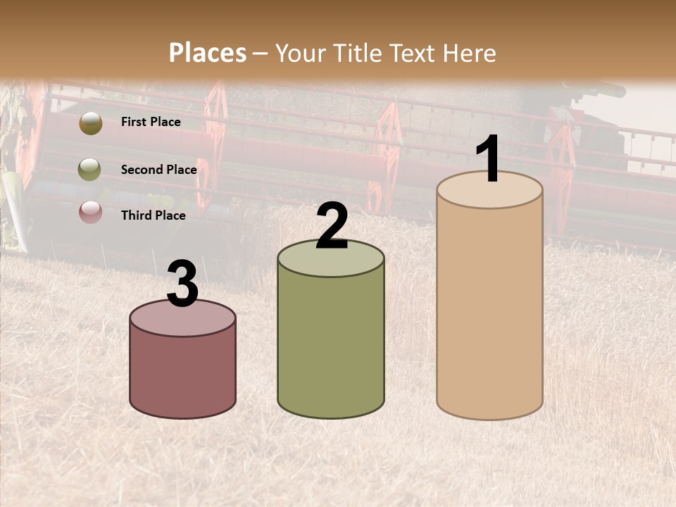 Combine Harvester On A Wheat Field With A Blue Sky PowerPoint Template