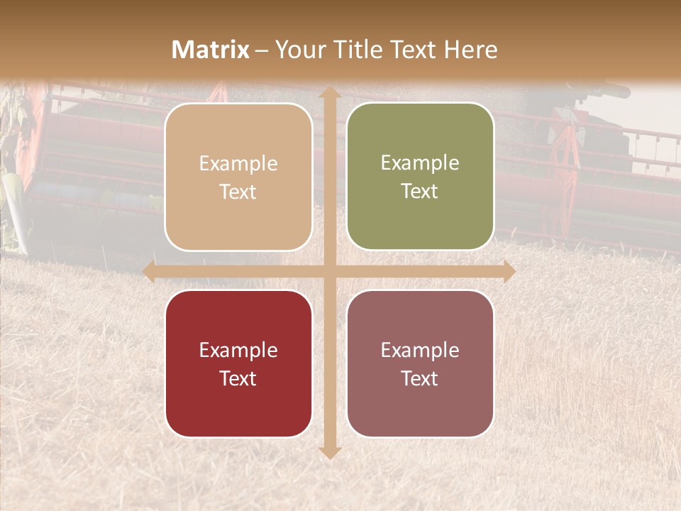 Combine Harvester On A Wheat Field With A Blue Sky PowerPoint Template