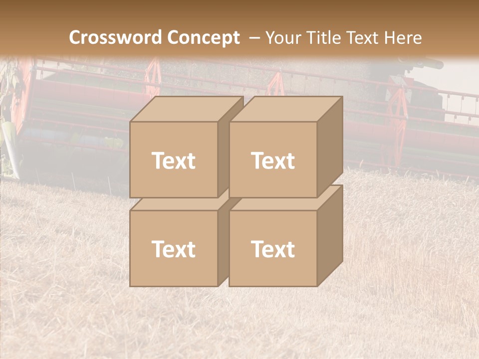 Combine Harvester On A Wheat Field With A Blue Sky PowerPoint Template