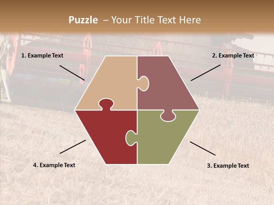 Combine Harvester On A Wheat Field With A Blue Sky PowerPoint Template