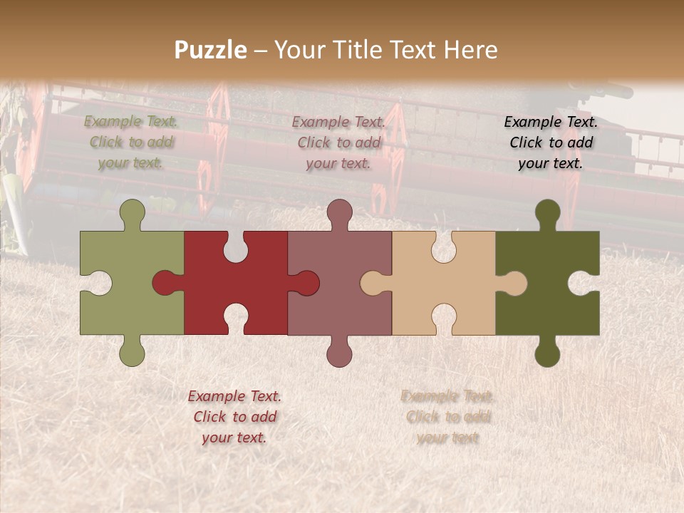 Combine Harvester On A Wheat Field With A Blue Sky PowerPoint Template