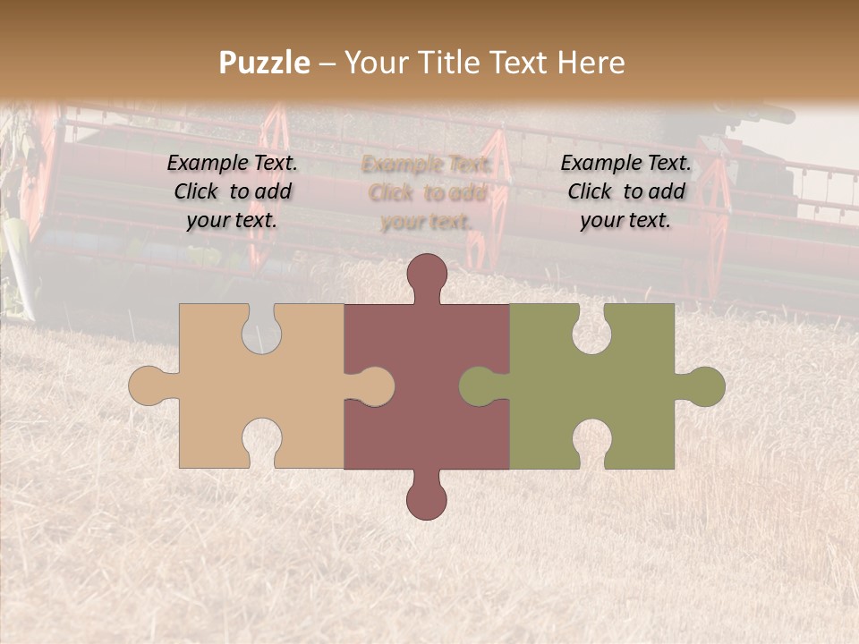 Combine Harvester On A Wheat Field With A Blue Sky PowerPoint Template