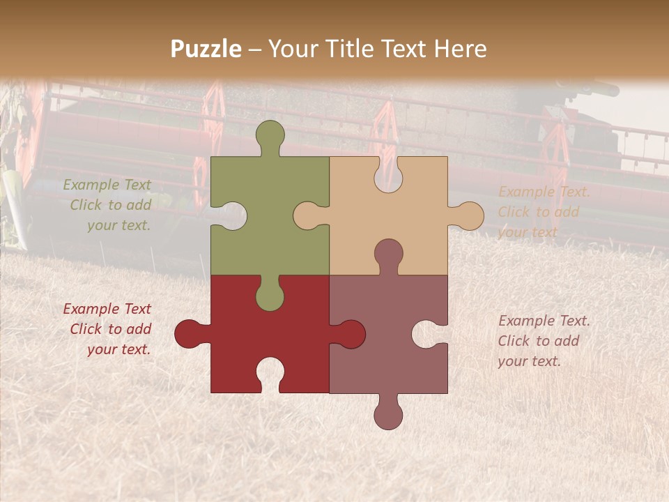 Combine Harvester On A Wheat Field With A Blue Sky PowerPoint Template