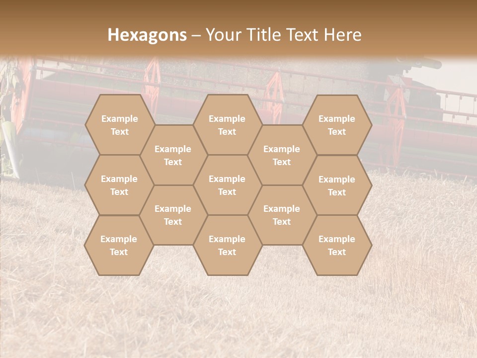 Combine Harvester On A Wheat Field With A Blue Sky PowerPoint Template