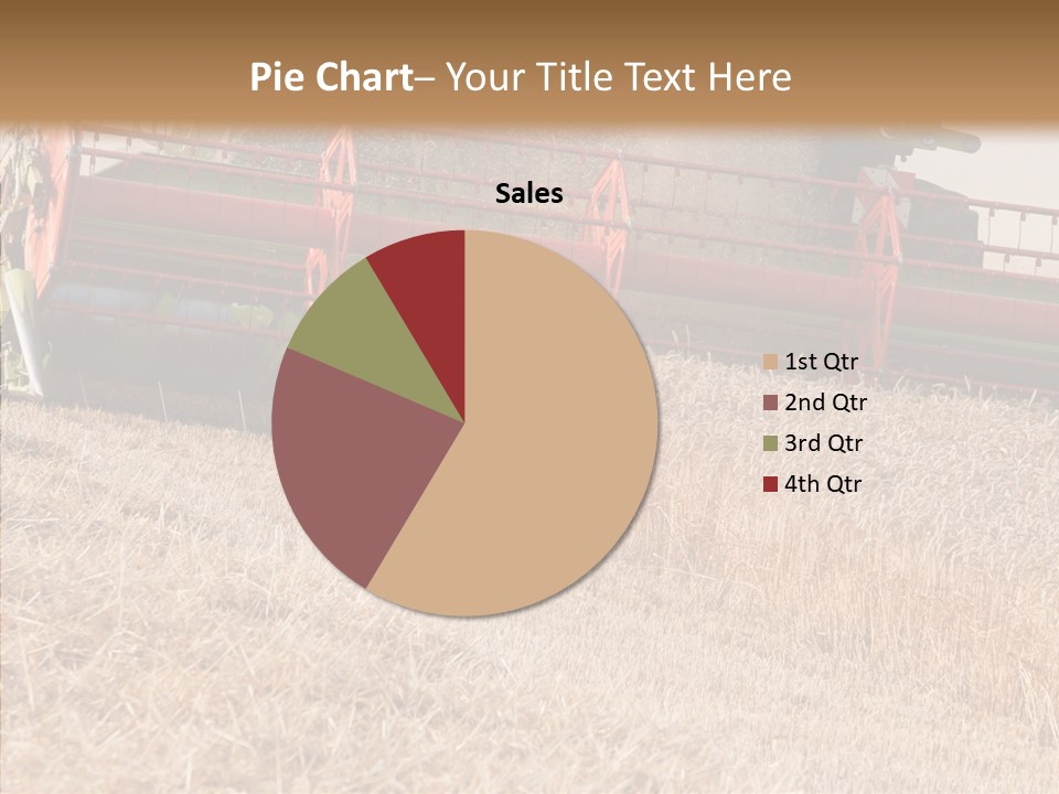 Combine Harvester On A Wheat Field With A Blue Sky PowerPoint Template