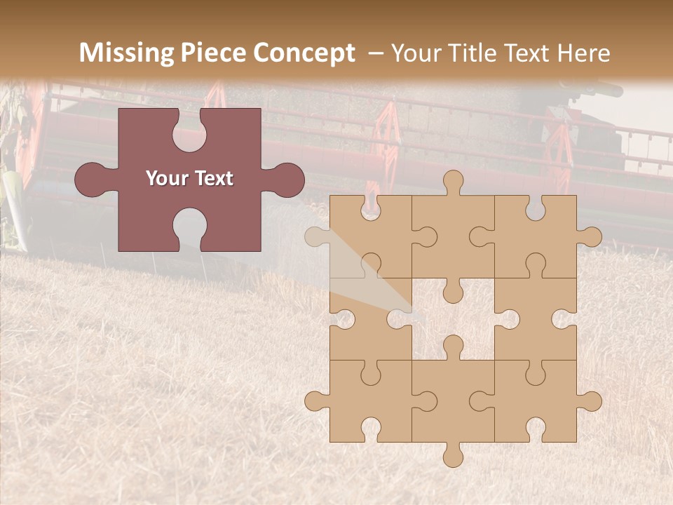 Combine Harvester On A Wheat Field With A Blue Sky PowerPoint Template