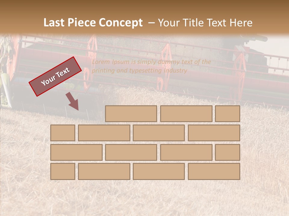 Combine Harvester On A Wheat Field With A Blue Sky PowerPoint Template