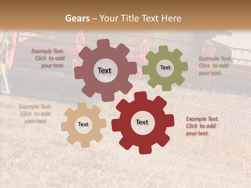 Combine Harvester On A Wheat Field With A Blue Sky PowerPoint Template