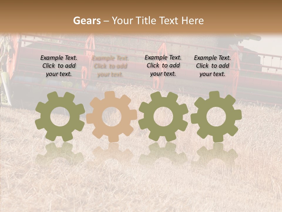 Combine Harvester On A Wheat Field With A Blue Sky PowerPoint Template