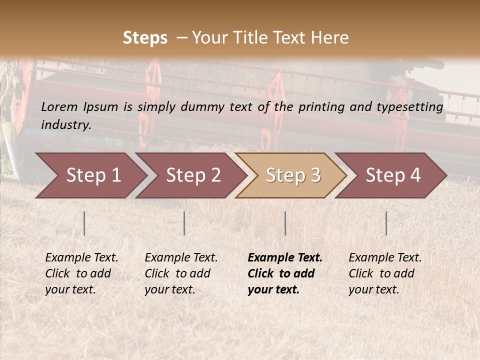 Combine Harvester On A Wheat Field With A Blue Sky PowerPoint Template