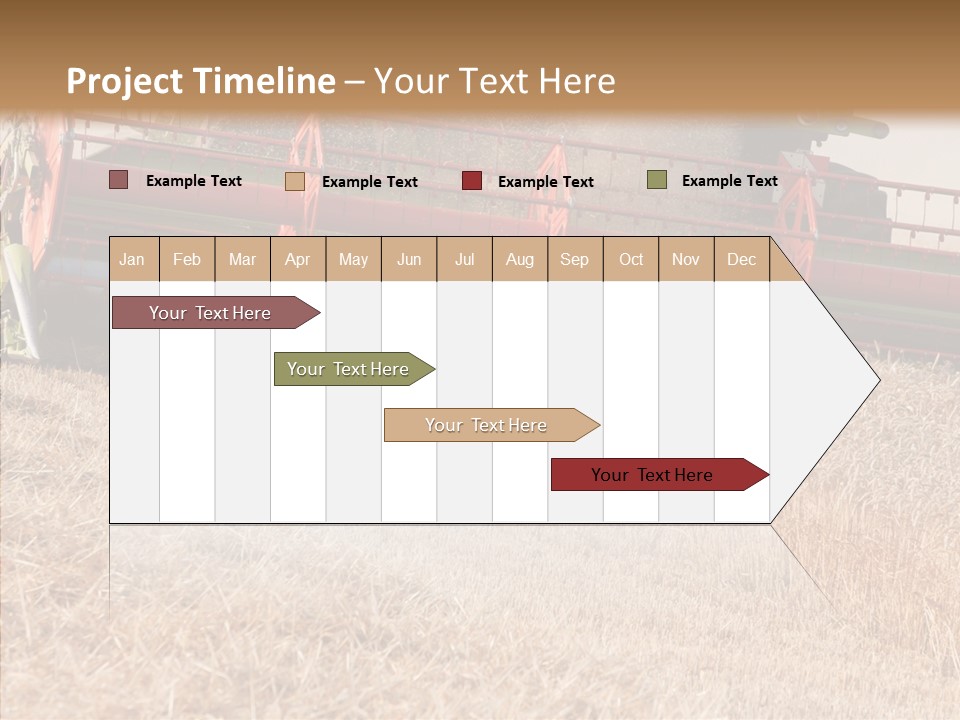Combine Harvester On A Wheat Field With A Blue Sky PowerPoint Template
