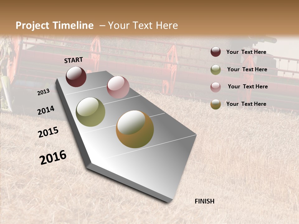 Combine Harvester On A Wheat Field With A Blue Sky PowerPoint Template