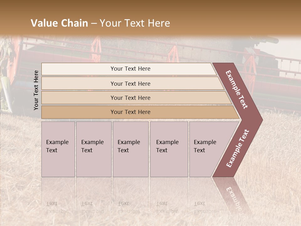 Combine Harvester On A Wheat Field With A Blue Sky PowerPoint Template