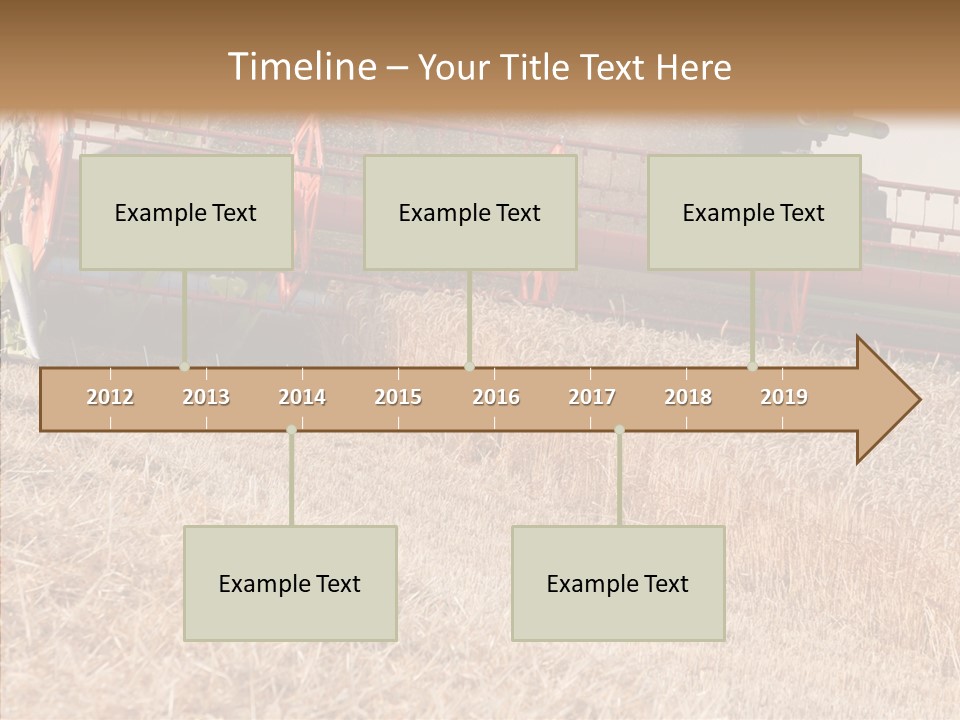 Combine Harvester On A Wheat Field With A Blue Sky PowerPoint Template