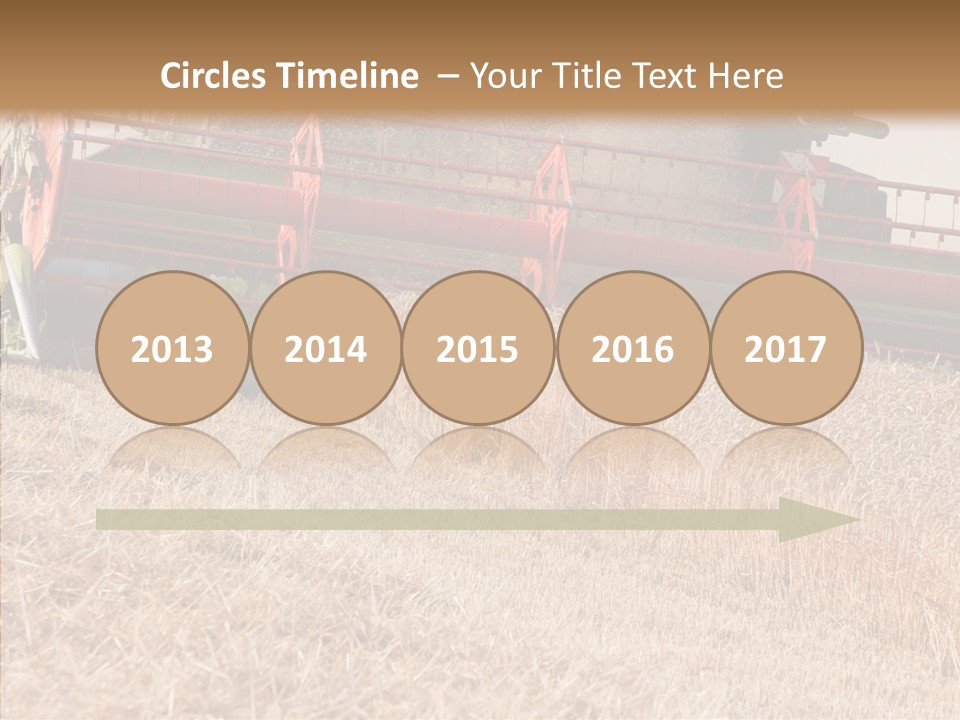 Combine Harvester On A Wheat Field With A Blue Sky PowerPoint Template