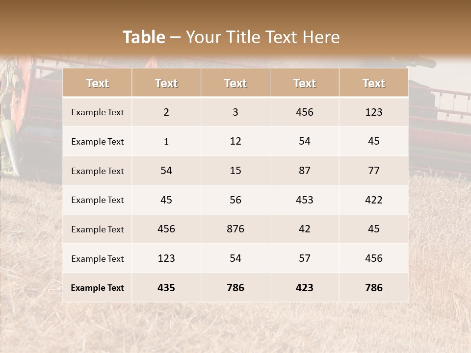 Combine Harvester On A Wheat Field With A Blue Sky PowerPoint Template
