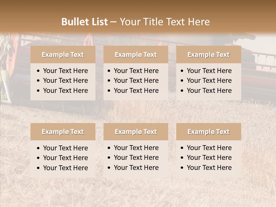 Combine Harvester On A Wheat Field With A Blue Sky PowerPoint Template