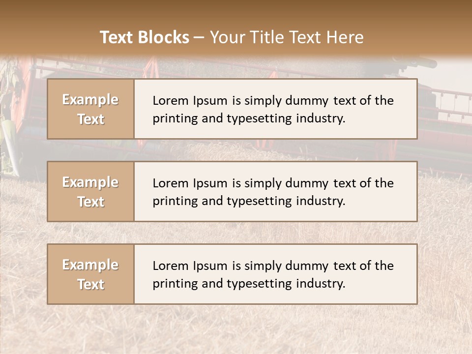 Combine Harvester On A Wheat Field With A Blue Sky PowerPoint Template