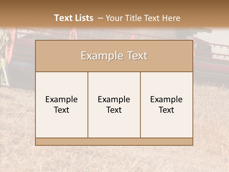 Combine Harvester On A Wheat Field With A Blue Sky PowerPoint Template