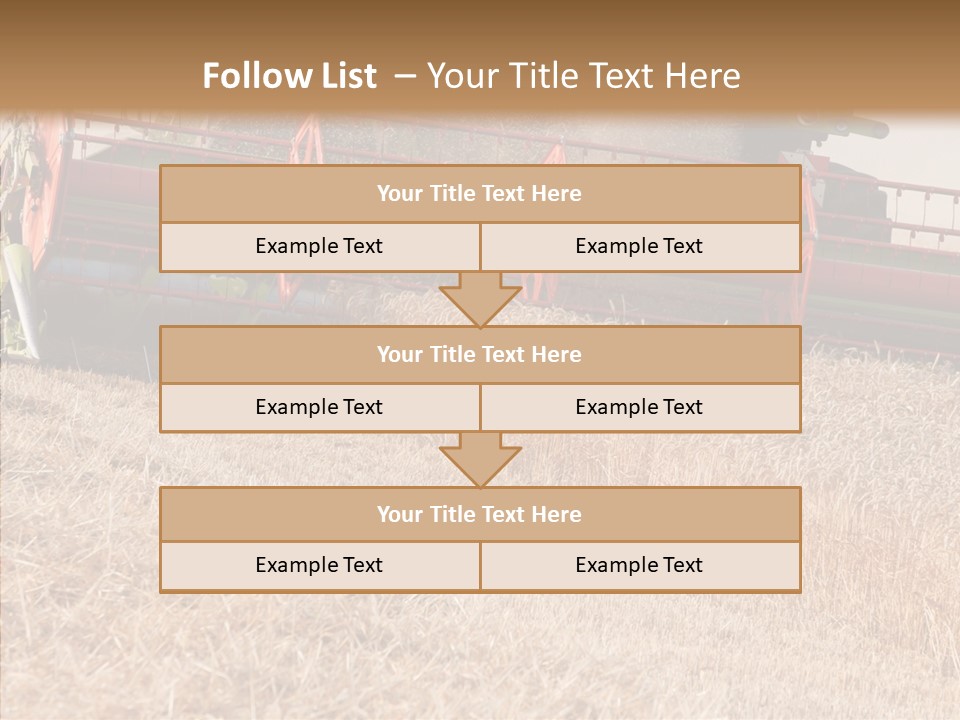 Combine Harvester On A Wheat Field With A Blue Sky PowerPoint Template