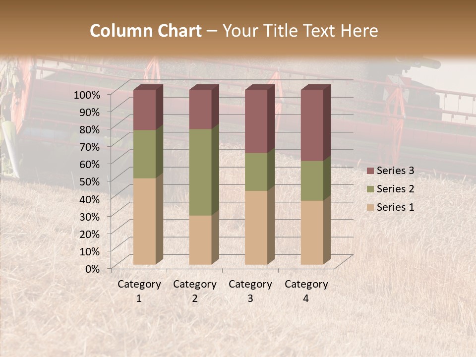 Combine Harvester On A Wheat Field With A Blue Sky PowerPoint Template