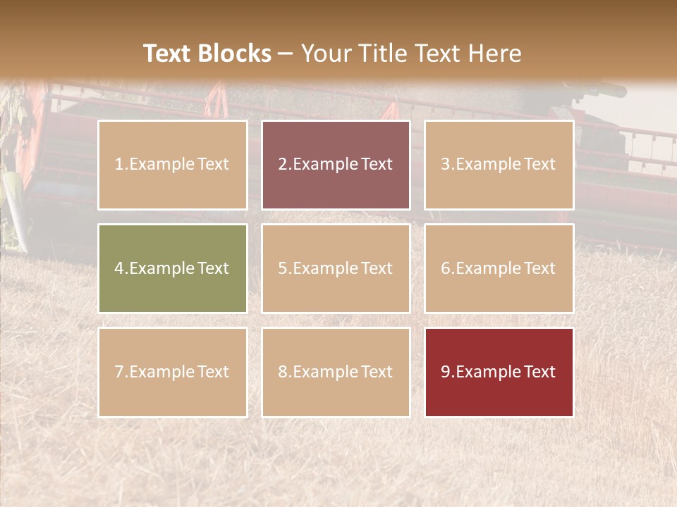 Combine Harvester On A Wheat Field With A Blue Sky PowerPoint Template